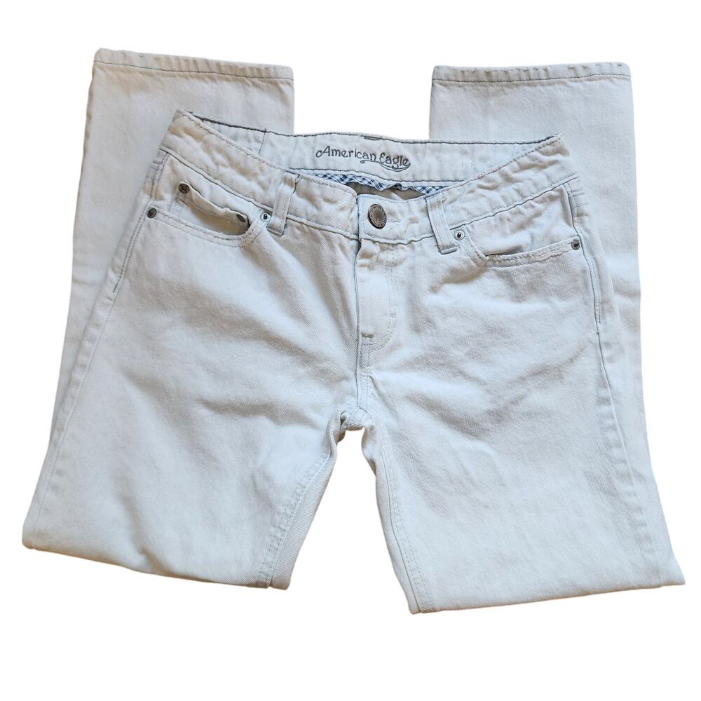American Eagle Jeans Womens Size 8 Hipster Fit Bootcut 100% Cotton Light Wash